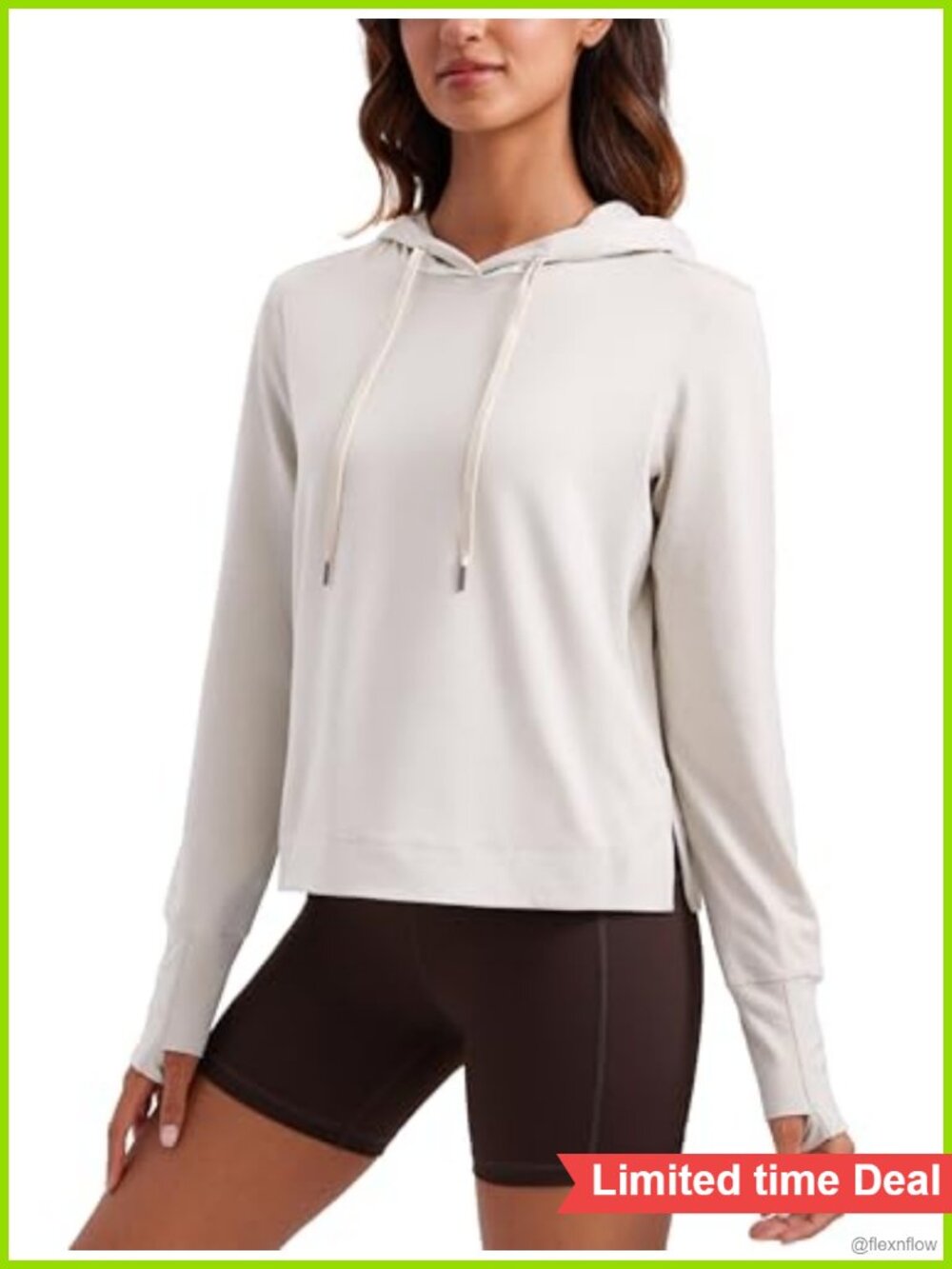 Cloud Jersey Hoodie Long Sleeve Top Athletic Hooded Sweatshirt Women